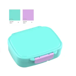 Cute Leakproof BPA Free Insulated Thermal Plastic Child Bento Kids Lunch Box 3 Compartments Easy Carry Handle