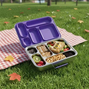Cute Leakproof Children’s Bento Lunch Box with Fork Large Capacity Eco Friendly