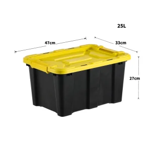 DB SX 25 25L Heavy Duty Durable 6.6 Gallon Eco Friendly Portable Storage Tote Box Plastic Tough Large Container