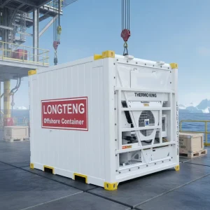 DNV 2.7-1 and ISO 10855 Standard 10-Foot Refrigerated Container, Aluminum T-Floor, Flat-Bottom Offshore Reefer Container