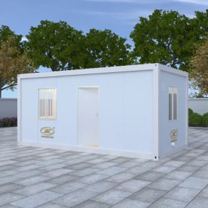 Detachable Modular Glass Wall Tiny Prefabricated Living Container House 20ft Dormitory Camping Office Building