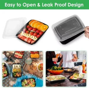Direct Disposable Plastic Food Container with Secure Lid 28oz Capacity Eco Friendly for Fresh Food Storage Transport Container