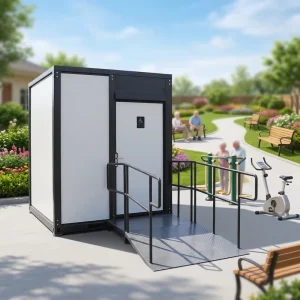 Disabled Portable Restroom Cabin Wheelchair Access Modular Ablution Room for Public Park Scenic Spot
