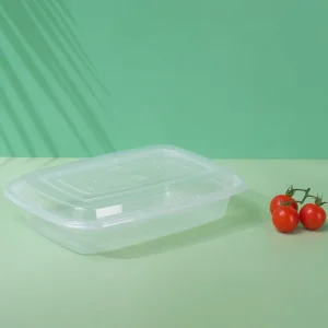 Disposable Rectangular Takeaway Food Boxes Deli Food Grade Containers with Lids
