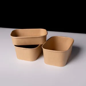 Disposable Takeaway Box Bulk Rectangle Kraft Paper Meal Container with Lids OEM Custom Logo Biodegradable Food Box