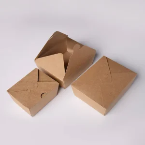 Disposable Takeaway Box Rectangle Kraft Paper Meal Container with Clear Lid OEM Custom Logo Bulk Biodegradable Box