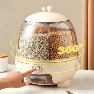 Distributeur De Cereales Plastic Containers for Rotating Bulk Cereal Grain Airtight Rice Dispenser Cabinet Organizers