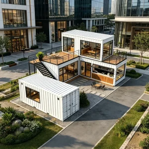 Double Deck Container Nightclub Restaurant Bar with Rooftop Seating Modular Shipping Container Restaurant Entertainment Venue