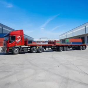 Double Flatbed Trailer Interlink Superlink Towing Trailer 20ft 40ft Container Trailer