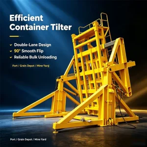 Double Lane 90 Degree Container Tilter 20ft Bulk Grain Ore Unloading Machine CE ISO Certified