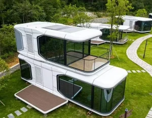 Double Layer Large Capacity Steel Space Capsule House Prefab Modular Container Home for Hotel Camping Apartment Office Building