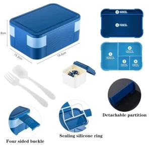 Double Layer Lunch Box BPA Free Microwave Safe Food Storage Container Leak Proof Bento Box for Adults