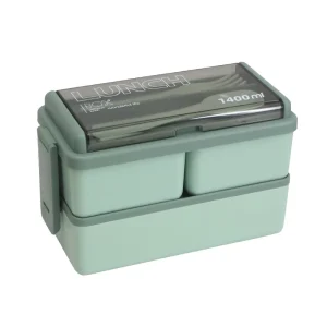 Double Layer Removable Compartments Eco Friendly Bento Lunch Box Kids Children Meal Prep Food Storage Container