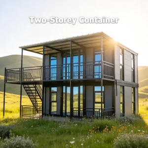 Double Story Prefabricated Villa 20ft 40ft Expandable Container House with Stairs and Pitching Roof for USA AU Canada