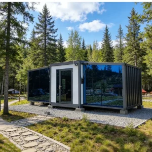Double Wing Expandable Container House Prefab 40FT Foldable Portable Tiny Home Waterproof Sturdy Mobile Hotel