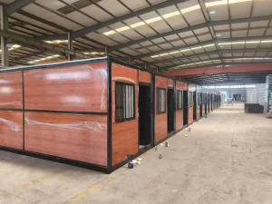 Double Wing Folding Container House Expandable Prefab Modular Home 20ft 40ft Steel Sandwich Panel Luxury Bathroom Kitchen Hotel