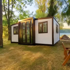 Double Wing Folding Steel Container House 20ft Flat Pack Modular Warehouse Use