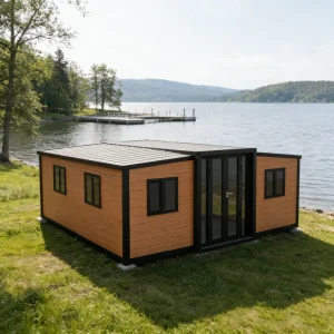 Double Wing Prefab House Expandable Modular Container Office for Real Estate Development Projects