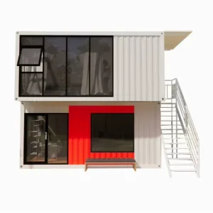 Double layer Prefabricated Mobile Container House with Color Steel Plate & Glass for Accommodation & Office Use