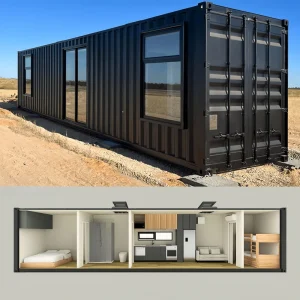 Durable 40ft Industrial Luxury Modular Prefab Container House Prefabricated Shipping Container Home Eco-Friendly Living Room