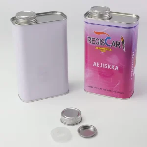 Durable 500ml Square Metal Can Screw Cap Adhesive Glue Liquid Container Rustproof Empty Tin Can Bulk Supplier