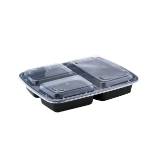 Durable Modern Stackable PP Microwavable BPA Free Compartment Meal Prep Containers Clip on Lids Injection Molded for Kitchen Use