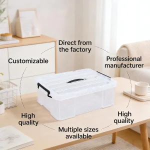 Durable Plastic Containers for Storage Large Capacity Boxes with Lids for Home Organization