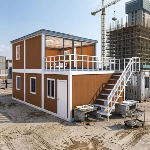 Durable Single Story Flat Pack Container House Light Steel Structure for Mining Area Supporting Facilities