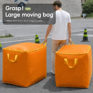 Durable Waterproof PE Large Capacity Storage Bag Heavy Duty Moisture Proof Quilt Clothes Moving Organizer Bag Home Wardrobe