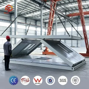 Durable Z fold Foldable Container House With Insulated Sandwich Panel Prefabricated Modular Home For Long Term Site Use