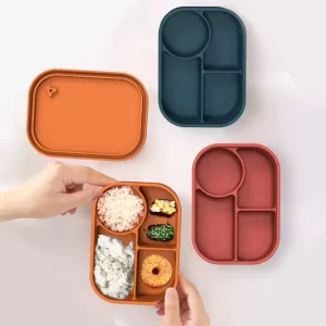 ECO Friendly Portable Click to Go Silicone Bento Office Lunch Box Set With Compartment for Kids Children’s Adult