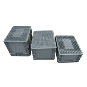 EU4322 EU Box PP Logistics Storage Box Heavy Duty Gray Leakproof Plastic Container 400*300*230mm