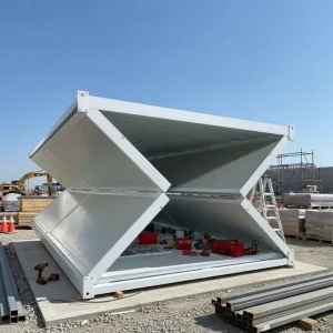Easy Install Low Cost Steel Folding Container Prefab House Modular Villa Hotel Warehouse Office Building Reusable Modern Design