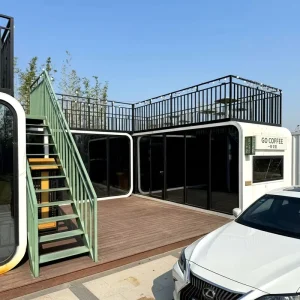Easy Installation Modular Mobile Steel Container House Eco-Friendly Waterproof Commercial Shop Coffee Pub Smart Control