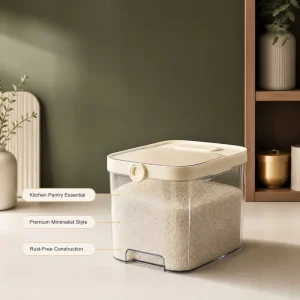 Easy-Lift Food-Grade Rice Storage Tank 5L Capacity Sealed Insect-Proof Moisture-Proof Kitchen