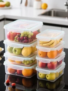 Easy Snap Reusable 1000ml Meal Prep Dry Food Storage Containers Box Microwave Safe Leak Proof Eco friendly Plastic Food