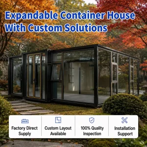 Eco Friendly 20/40 Ft Move-in Ready Tiny House Windproof Prefabricated Expandable Container House Modular Home with Kitchen