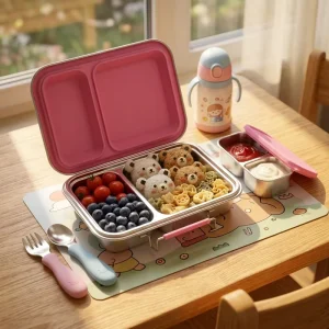 Eco Friendly BPA Free Multi Sectional Meal Prep Storage Box Stainless Steel Bento Lunch Box