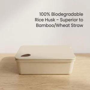 Eco Friendly Biodegradable Lunch Box Microwaveable Food Preserving for Kitchen Use for Back to School Office Inspired Rice Husk