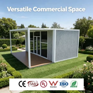 Eco Friendly Breathable Container Yoga Fitness Studio with Sliding Glass Door and Bamboo Floor for Garden Wellness Space