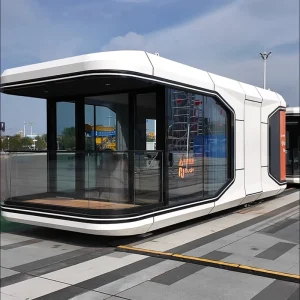 Eco Friendly Capsule Home Prefabricated House Aluminum Space Capsule Apple Cabin