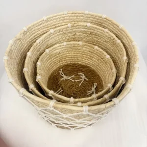 Eco Friendly Home Decor Woven Basket Handmade Woven Storage Straw Basket