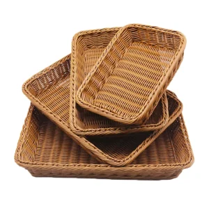 Eco-Friendly PP Rattan Vegetable Baskets for Supermarket and Department Store Fruit Basket