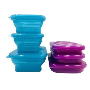 Eco Friendly Reusable Silicone Collapsible 800ml 1000ml 1200ml Lunch Box Foldable Bento Food Storage Container for Daily Use