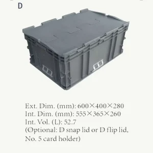 Eco-Friendly Stackable PP Plastic Crate Bulk Containers for Logistics Storage & Box Packing Optional Plastic Cover