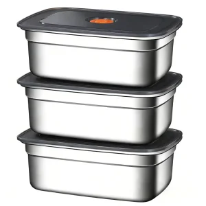 Eco Friendly Stainless Steel Rectangle Lunch Box BPA Free Airtight 1 3L Durable Multifunction Storage