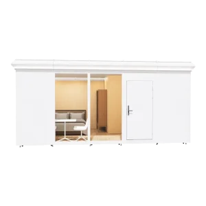 Elegant Corner Aluminum Waterproof Eco Friendly Modular House for Hotel Wedding Ceremony Mobile Tiny Cabin Romantic Lighting