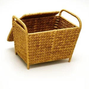 Elegant Handmade Rattan Woven Detachable Storage Box Multipurpose Baskets for Kitchen Living Room Wardrobe Eco Friendly Vintage