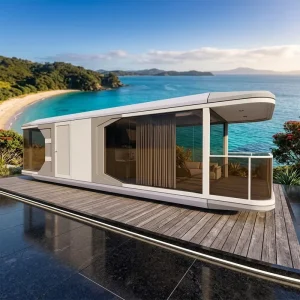European Super Luxury Space Capsule House Customizable Interior Layout Pod With Electric Curtains for Backyard Modular Villa