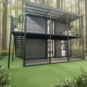 Expandable 2-Layer Container House with Staircase Customized Inner Layout Energy Saving
